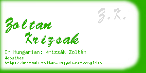 zoltan krizsak business card